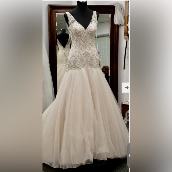 NEW❗️Pronovias - Bonanza wedding gown IVORY.  never been worn, Sample.  Size 10 - Picture 15 of 15